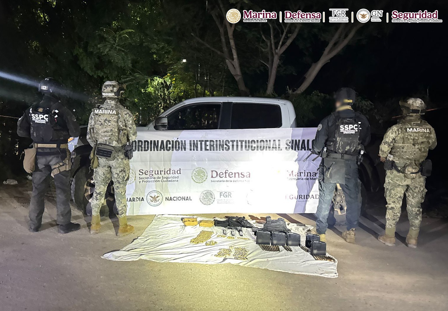Autoridades federales detienen a tres hombres armados tras repeler una agresión en Sinaloa